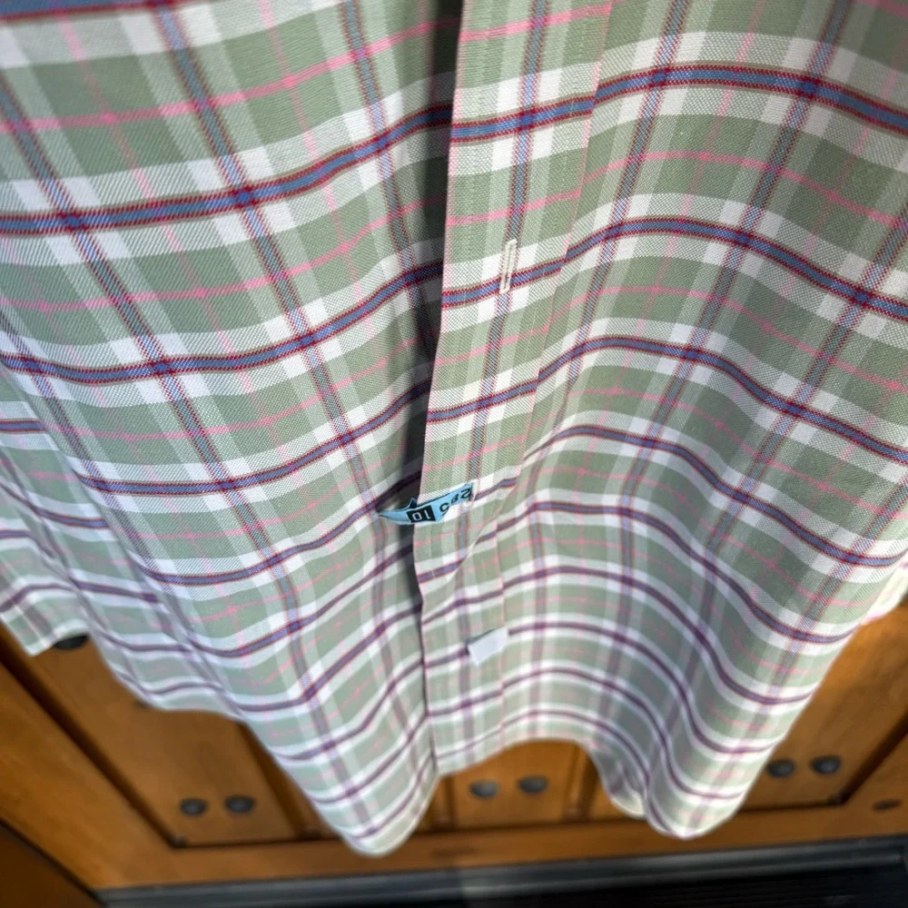 Polo Ralph Lauren Shirt Mens 16 1/2-35 Green Purple Plaid Easter‎ Dress Shirt - Picture 4 of 5